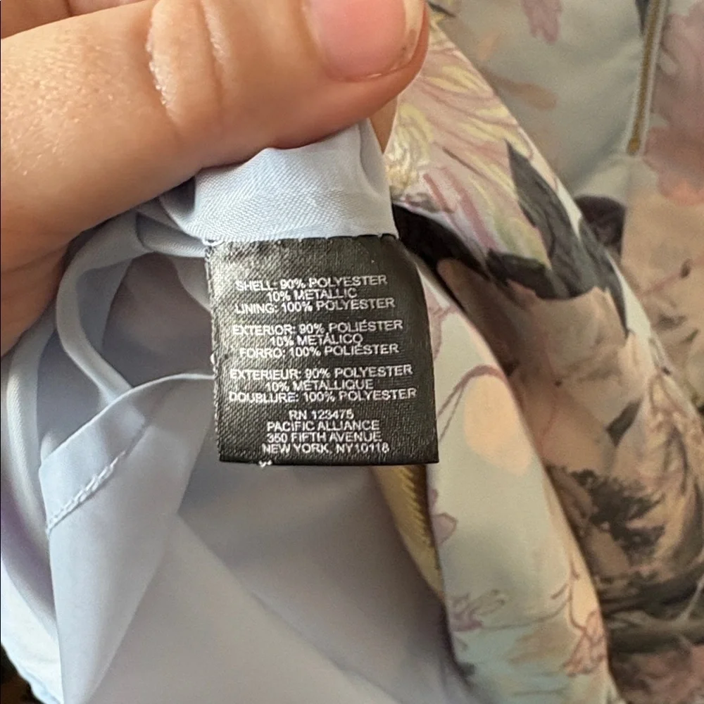 Tahari ASL Pastel Watercolor Floral Brocade A-Line Fit & Flare Dress Size 6 - Picture 9 of 10